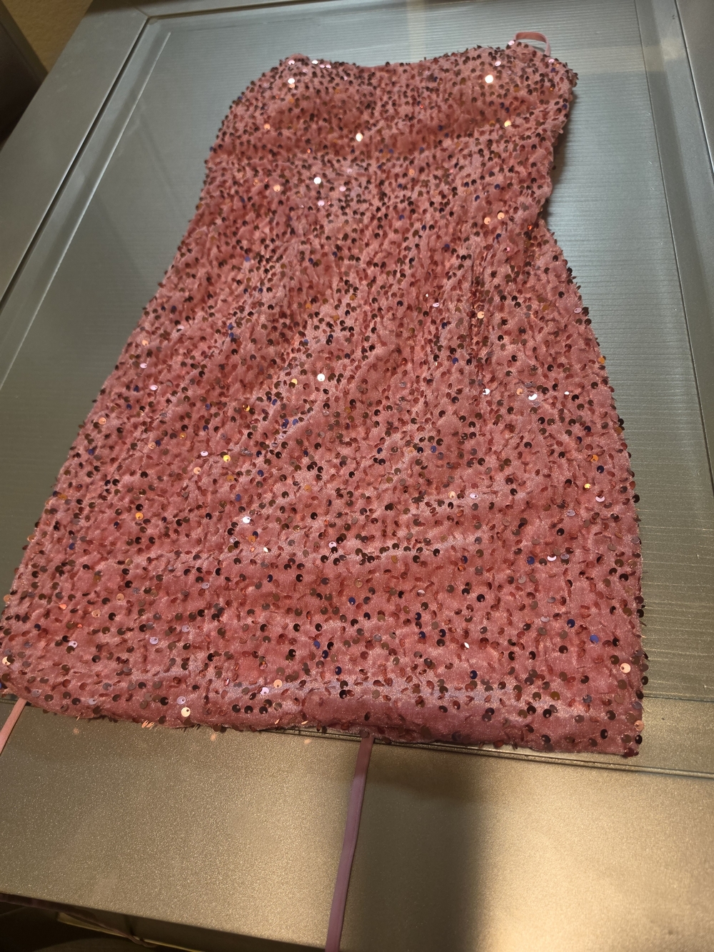 Beginning Boutique Sofie Pink Sequin Strapless Mini Dress